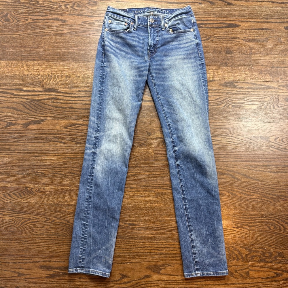 American Eagle Airflex+ Slim Jeans Mens 29x34 Medium Wash Blue Denim